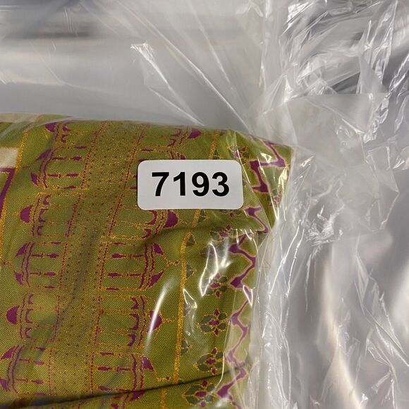 Melange Shirt Dress Women S Small Yellow Geometric Maxi 3/4 Sleeve V-Neck Rayon - Picture 11 of 11